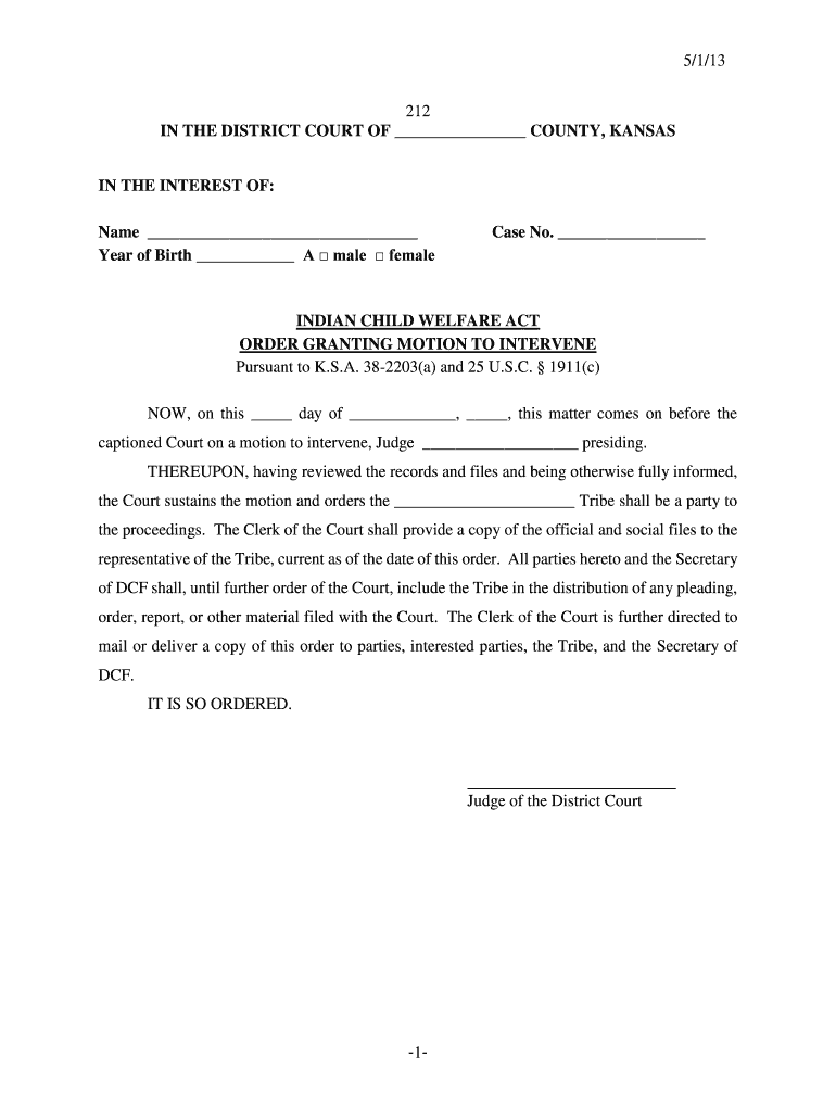  5113 212 in the DISTRICT COURT of COUNTY, KANSAS in the INTEREST of Name Year of Birth a Male Female Case No Kansasjudicialcounc 2013-2024