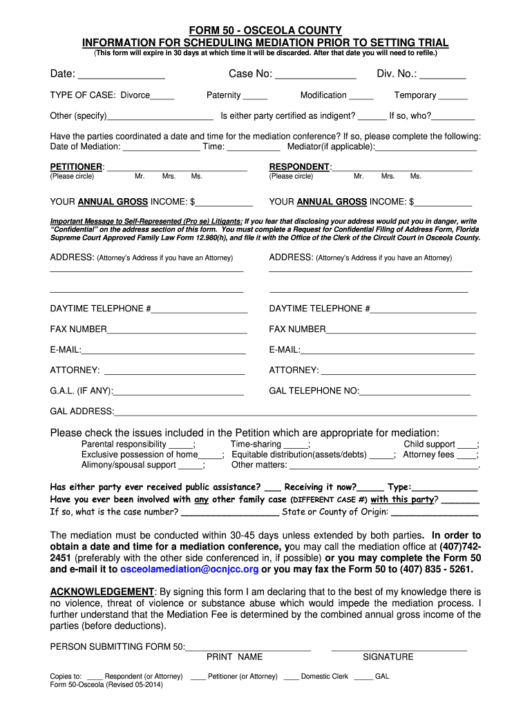 Get and Sign Florida Form Mediation 2014-2022