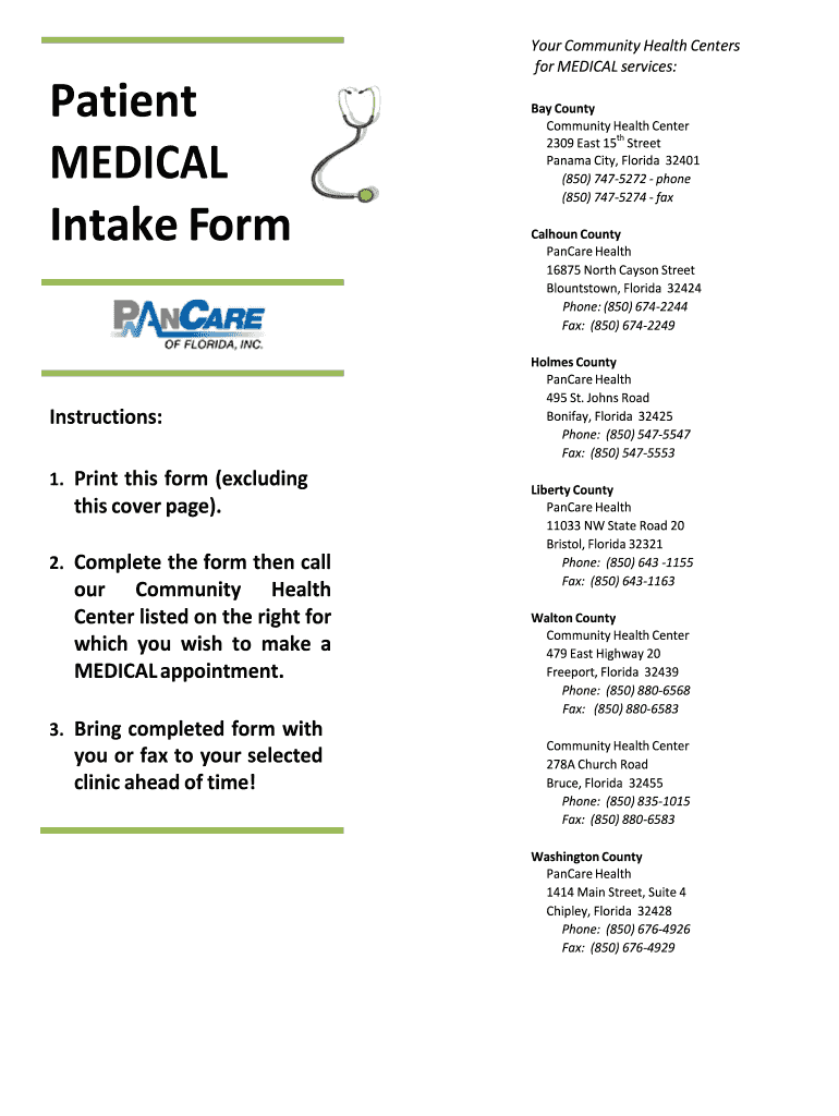 MEDICAL Form PDF  PanCare of Florida, Inc  Pancarefl