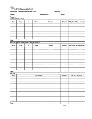 Outstation Claim Form