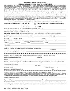 Get and Sign Pennsylvania Mental Health Form 2009-2022