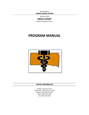 Program Manual Unified Judicial System State of South Dakota Ujs Sd  Form