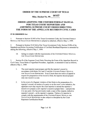 Uniform Format Manual Texas