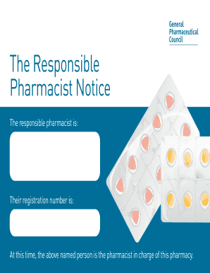 Responsible Pharmacist Notice  Form