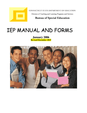  IEP Manual and Forms Connecticut State Department of Education Sde Ct 2014
