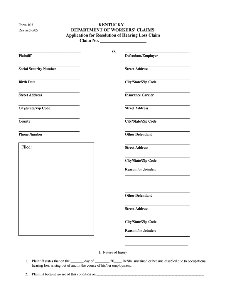 Ky Form 103