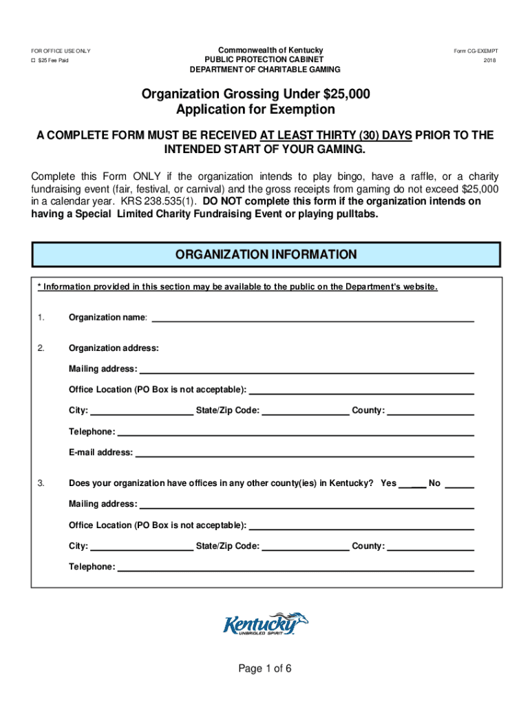  Additional Forms Department of Charitable Gaming 2018-2024