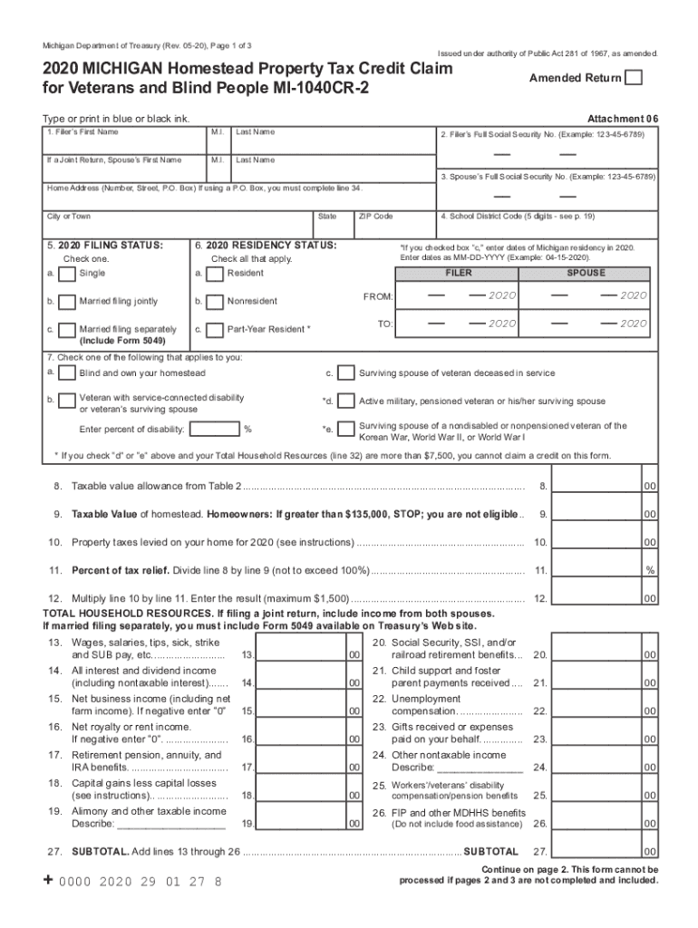 Michigan Homestead Property  Form