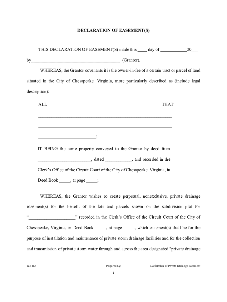  Declaration of Easements Sample Clauses 2020-2024