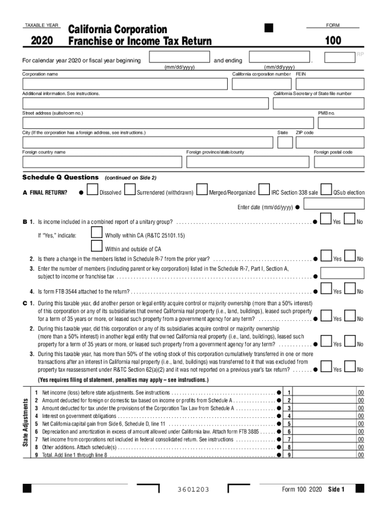 Ca Form 100