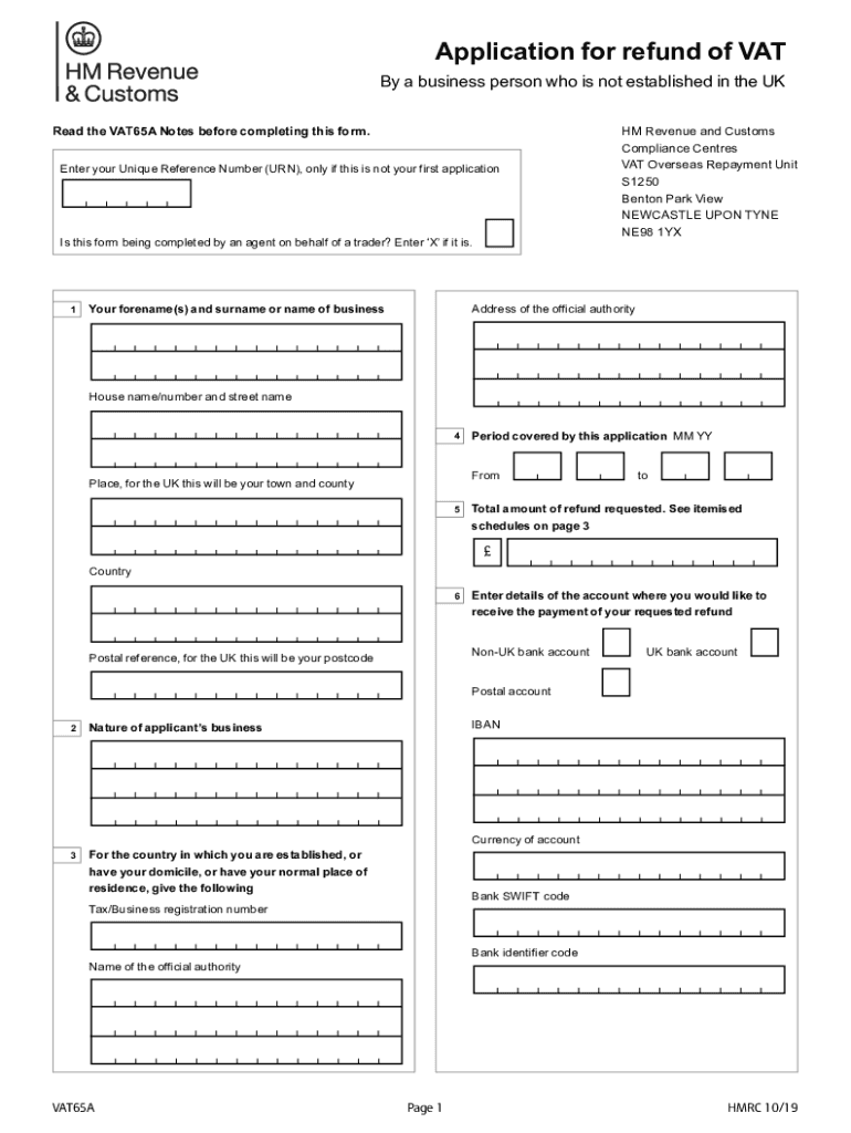  Forms for Claiming a VAT Refund If Your Business GOV UK 2019-2024