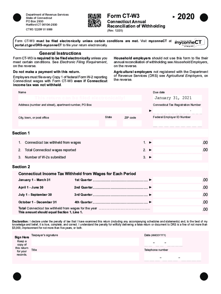  Connecticut State Tax InformationSupport 2020