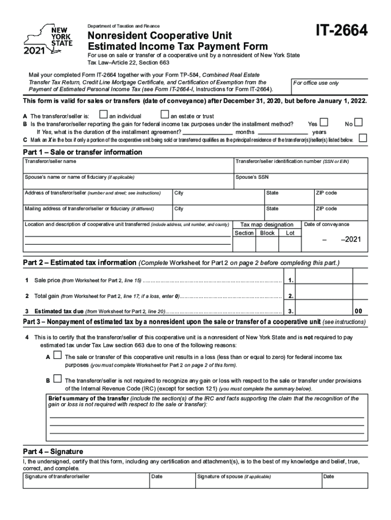  it 2664 Department of Taxation and Finance 2021