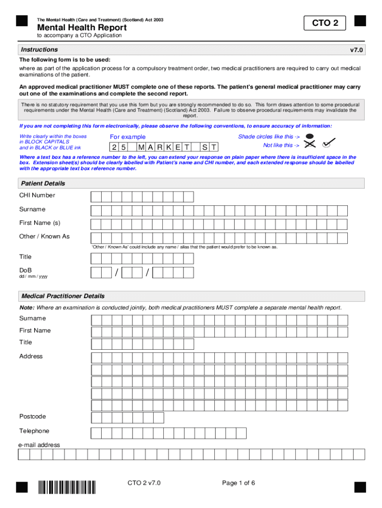 An Introduction to the Mental Health Care and Treatment  Form