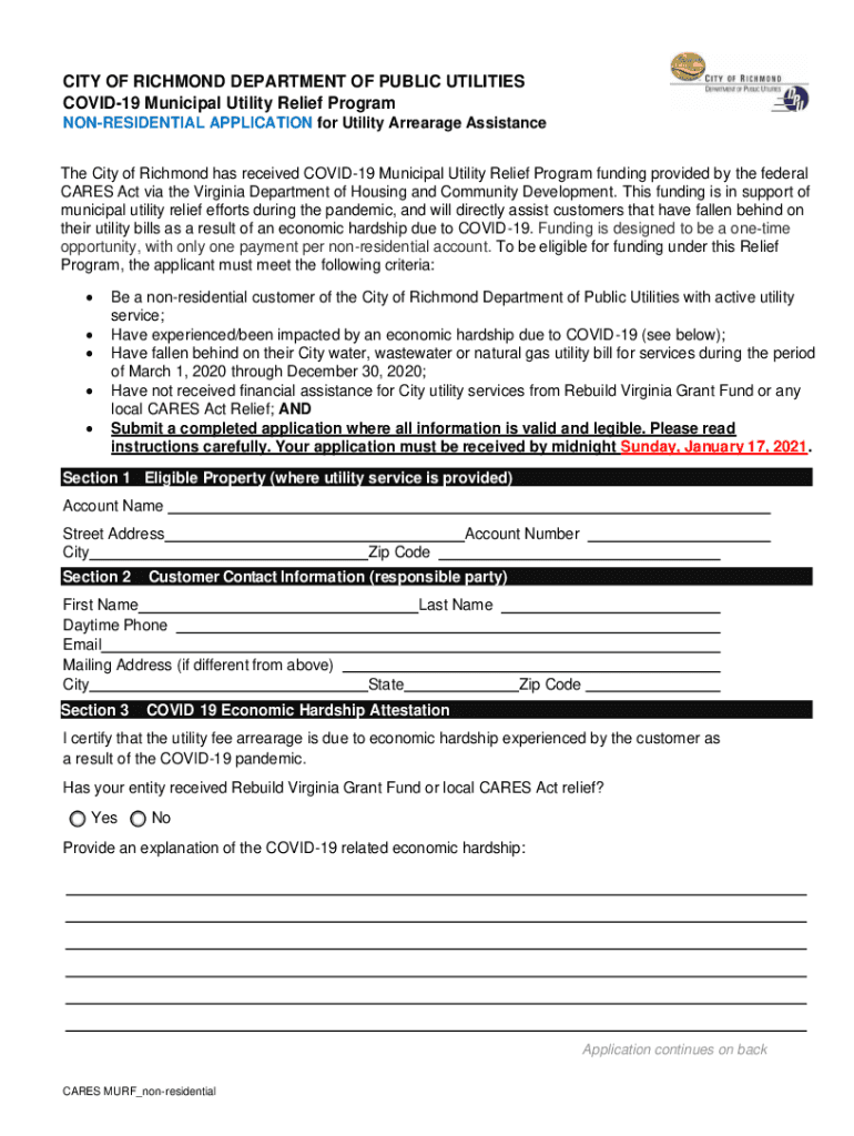 Non Residential Application Fillable  Form