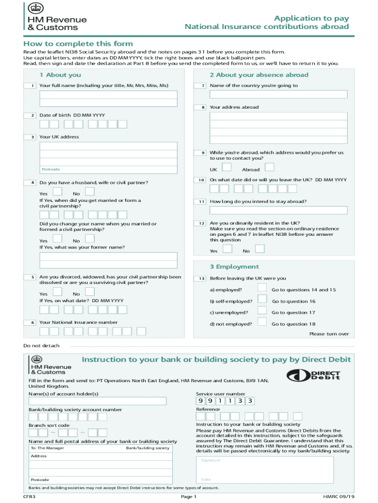 Uk Social Security  Form