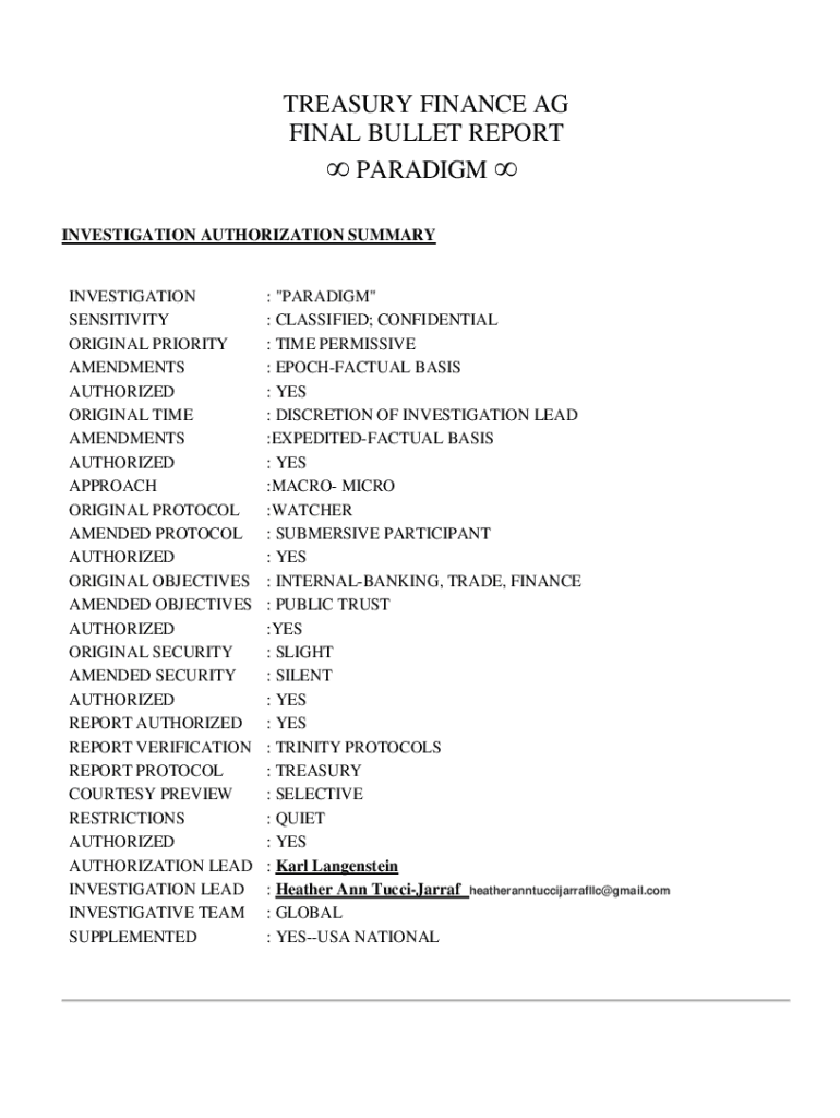 Final Bullet Report Paradigm  Form