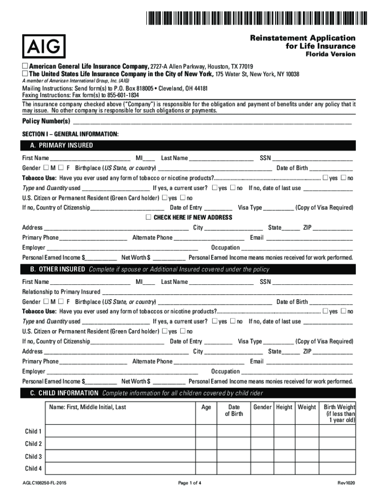 american general life insurance company collateral assignment form