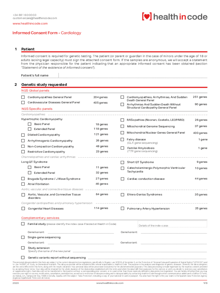  Study Requisition Form Cardiology Health in Code 2020-2024