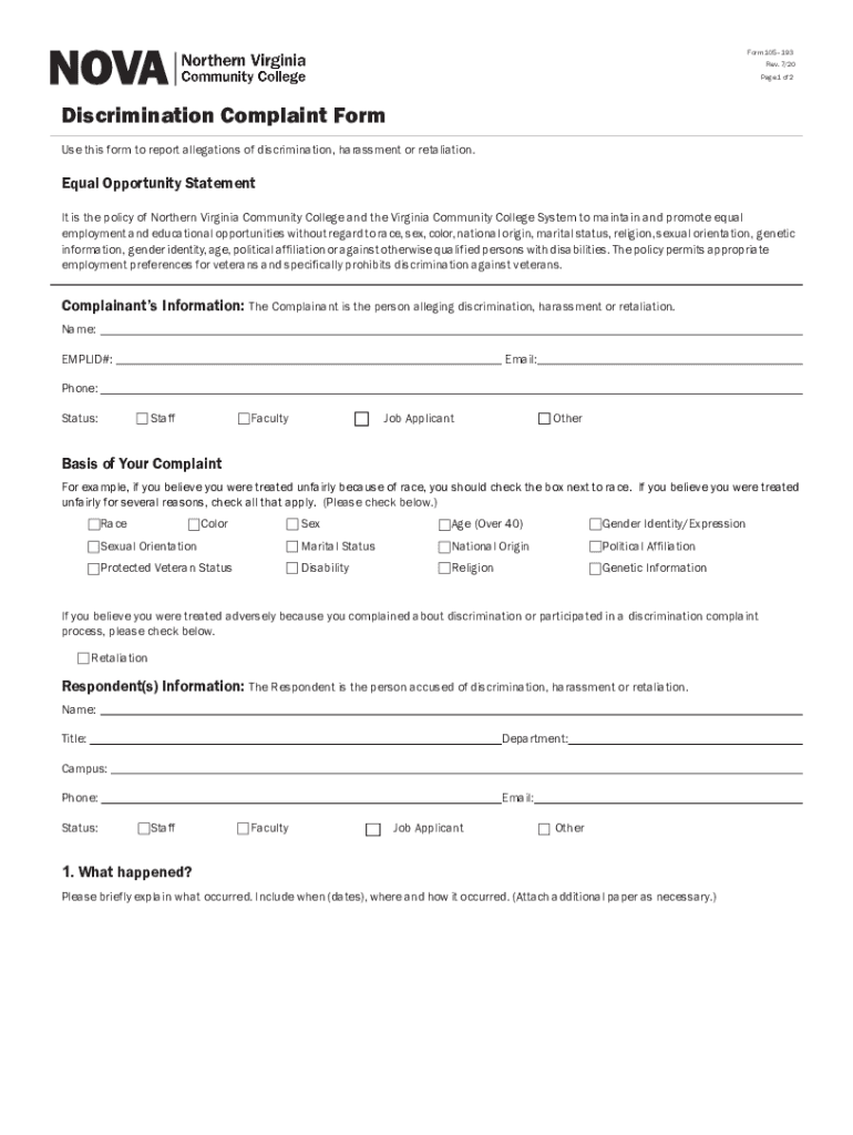  How to File a Charge of Employment DiscriminationU S 2020-2024