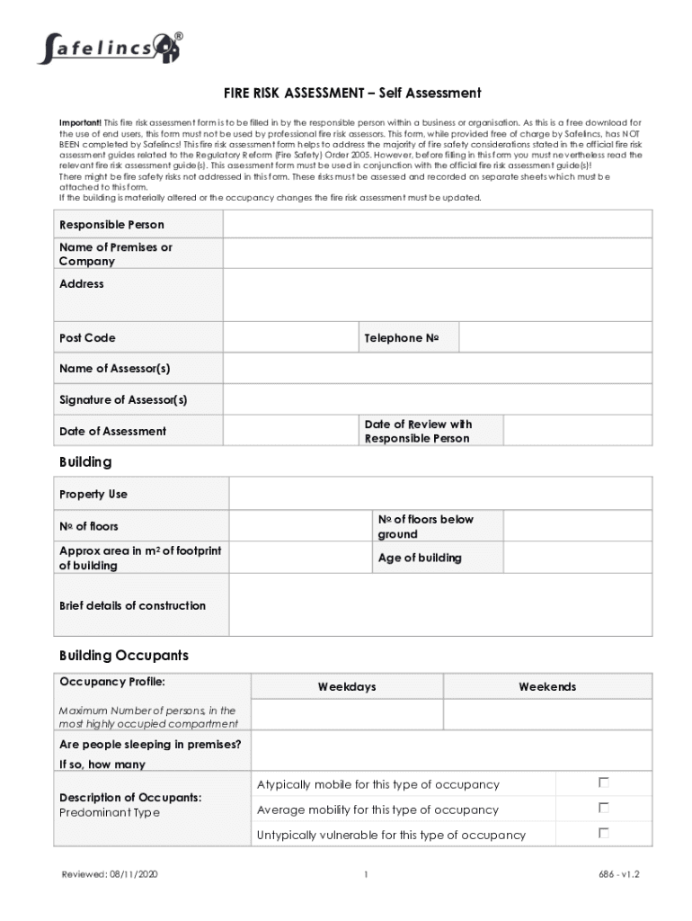 Generic Fire Risk Assessment TemplateShropshire Fire  Form