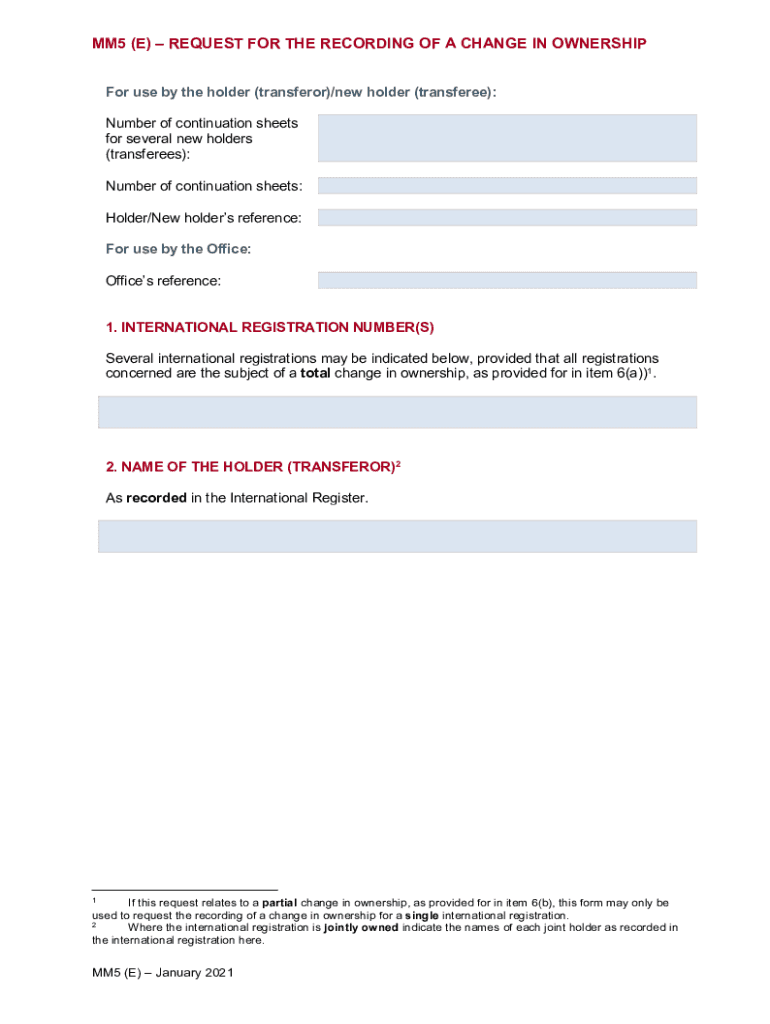  MM5 E REQUEST for the RECORDING of a CHANGE in OWNERSHIP 2021-2024