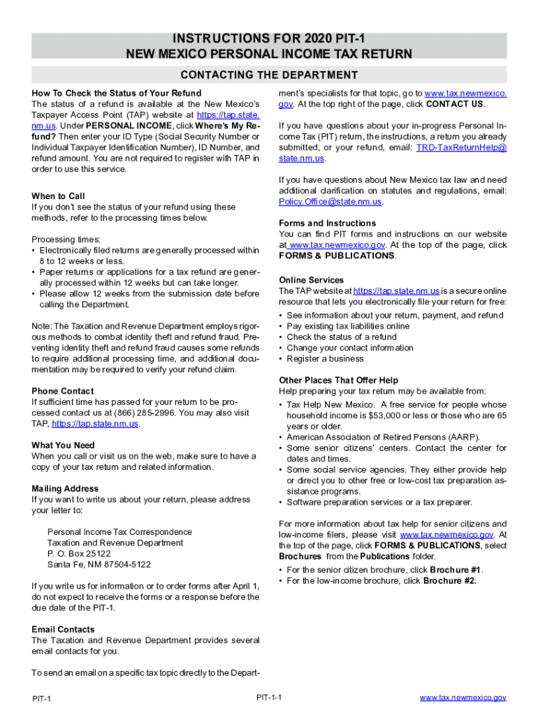  Forms &amp;amp; Publications NM Taxation and Revenue Department 2020