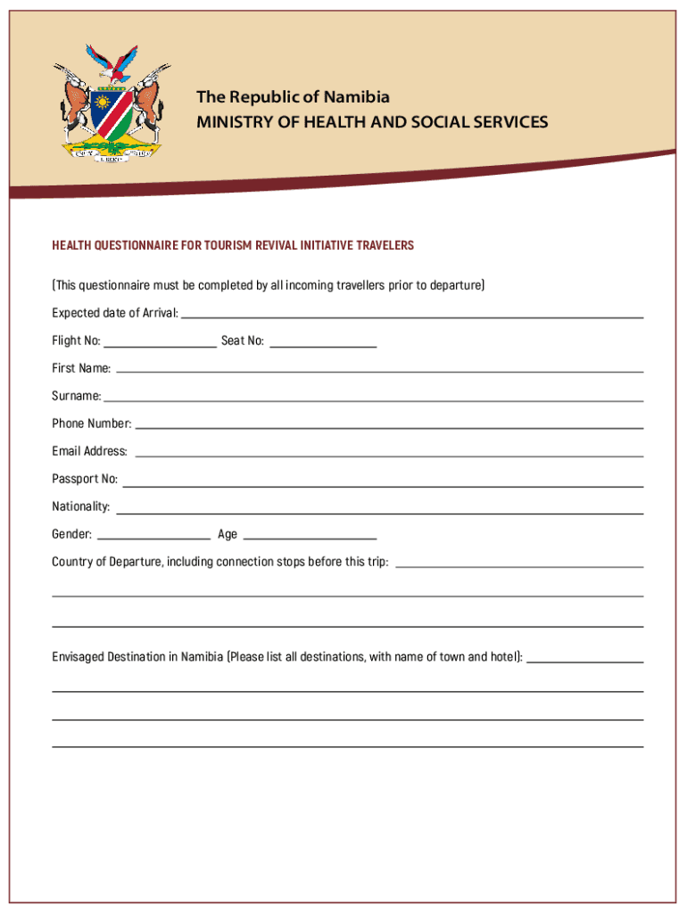 Namibia Health Questionnaire  Form