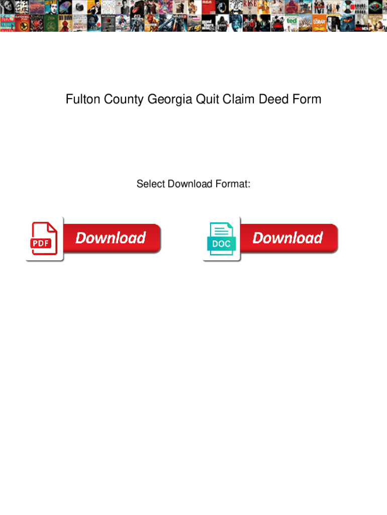 Fulton County Quit Claim Deed Form