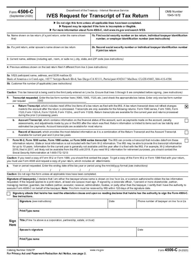  4506 C Form 2020