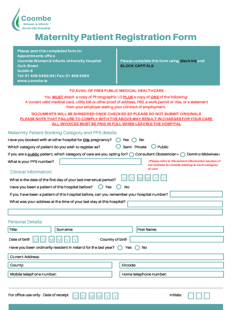 Coombe Registration Form