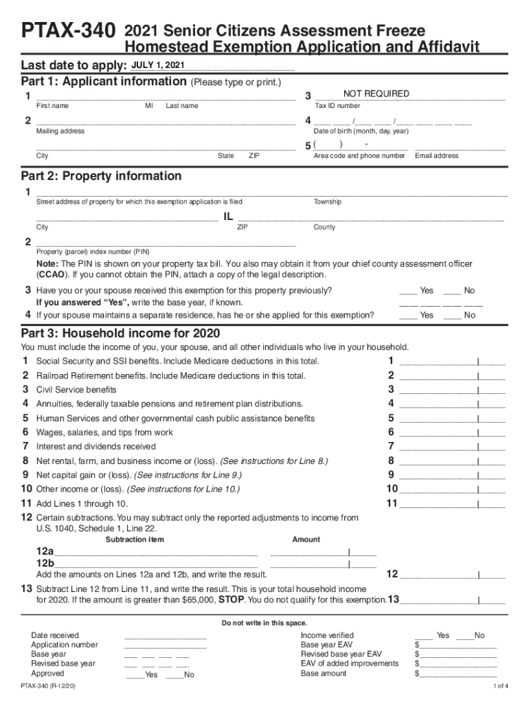  Fillable Ptax 766 Form Application and Affidavit for Irc 2021