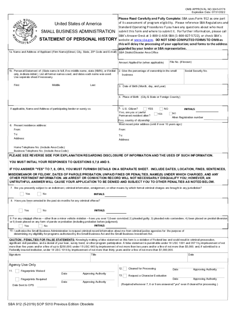  Sba Form 2019-2024