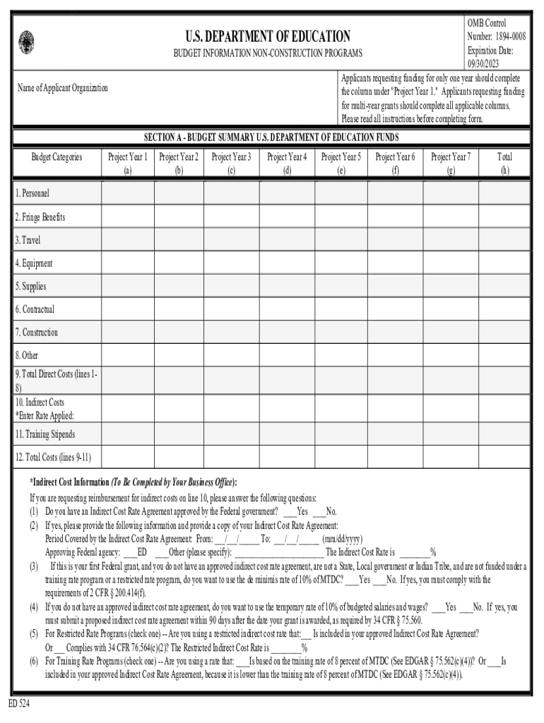 Applicants Requesting Funding for Only One Year Should Complete  Form