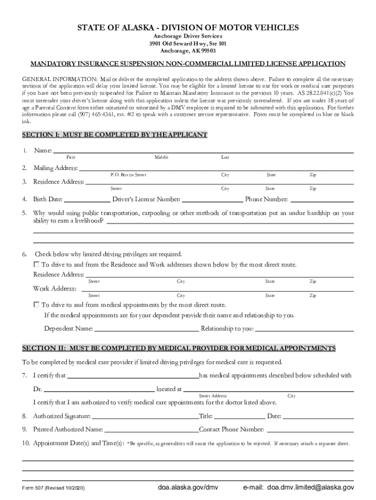 Get and Sign DIVISION of MOTOR VEHICLES STATE of ALASKA 2020-2022 Form