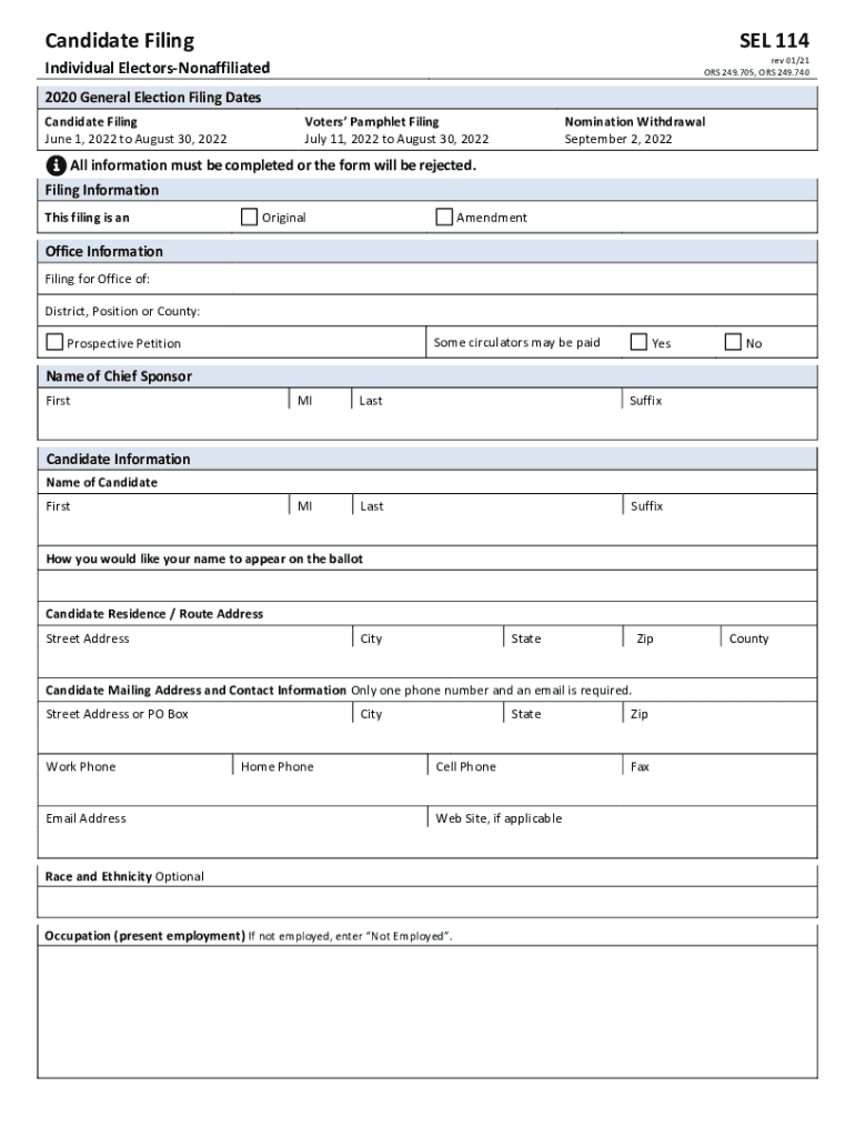  ORS 113 035 Petition for Appointment of Personal 2021-2024