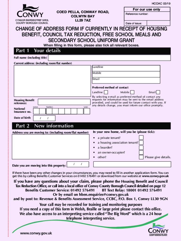 United Kingdom Change Address  Form