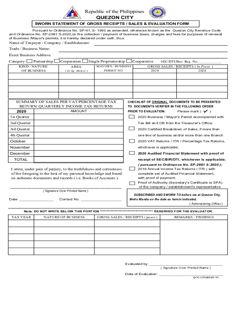 Tax Declaration Sample  Form