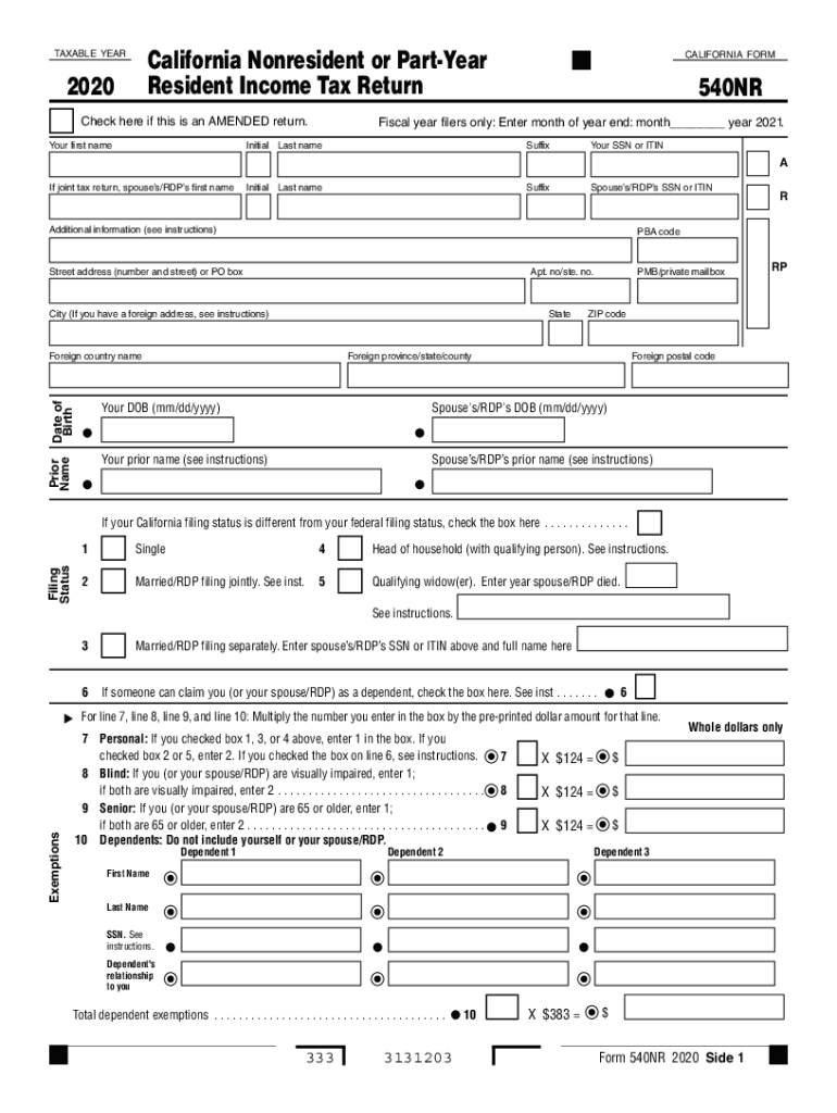 Form 540nr