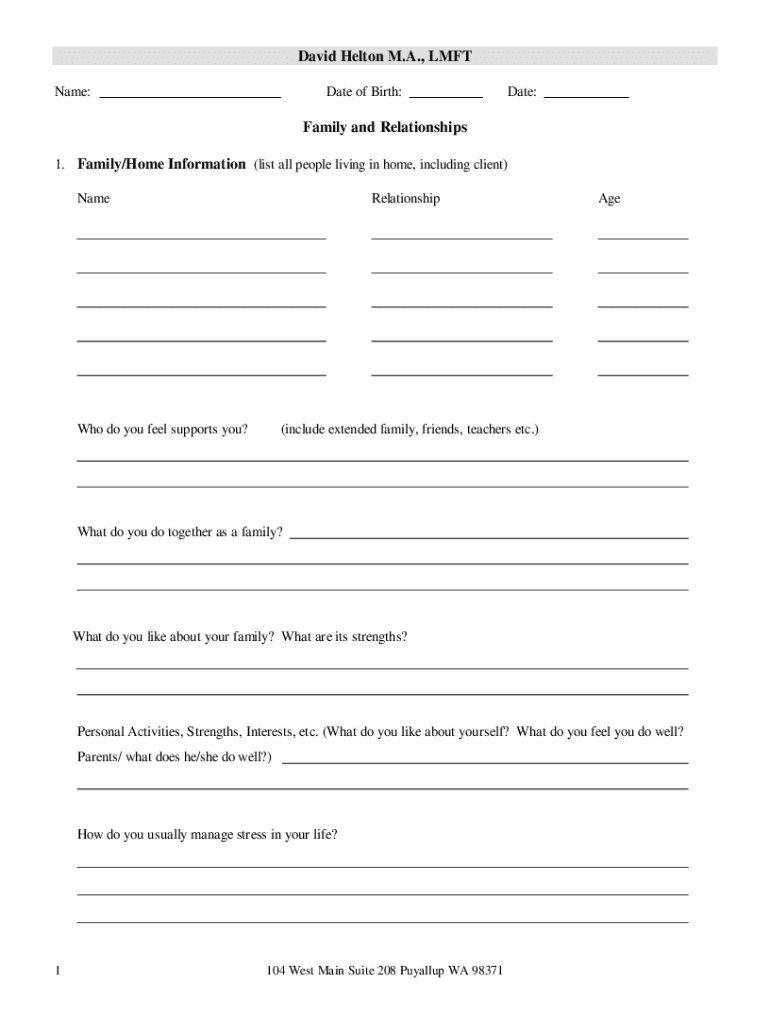 Teen Intake Form Rtf