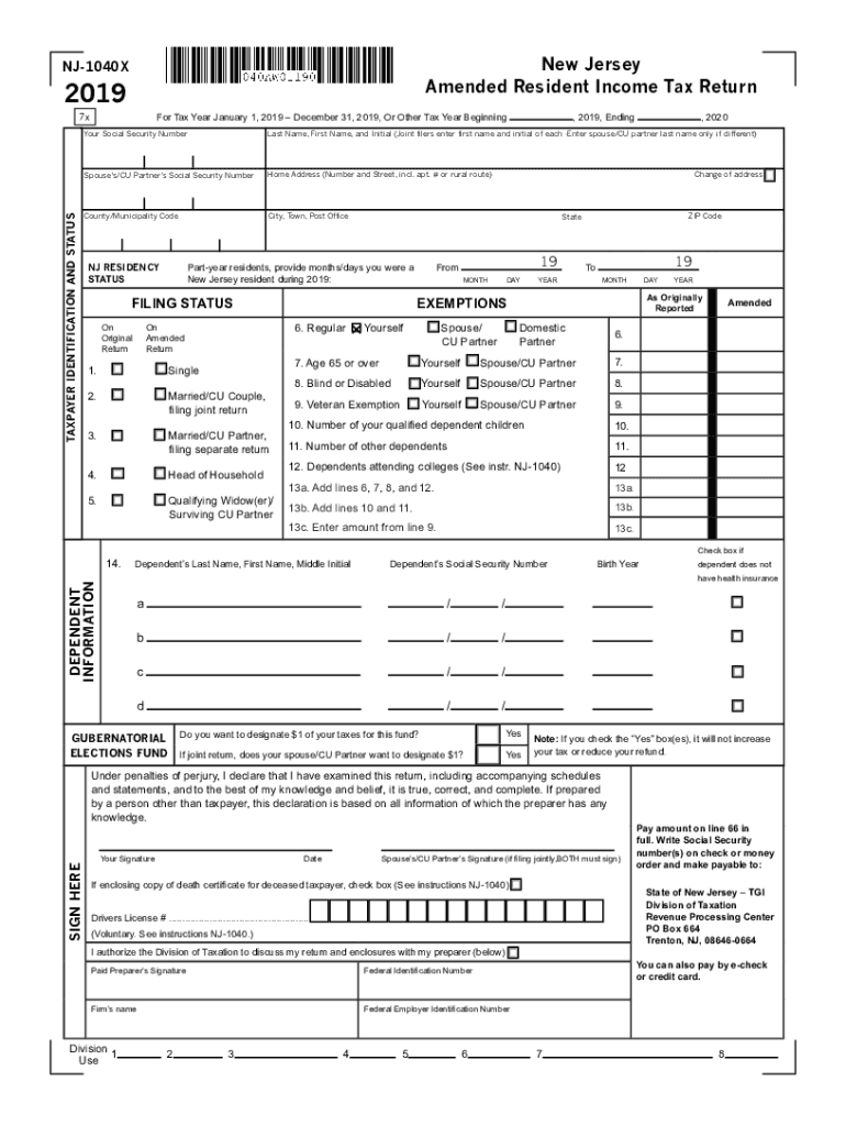 New Jersey Tax Return Check