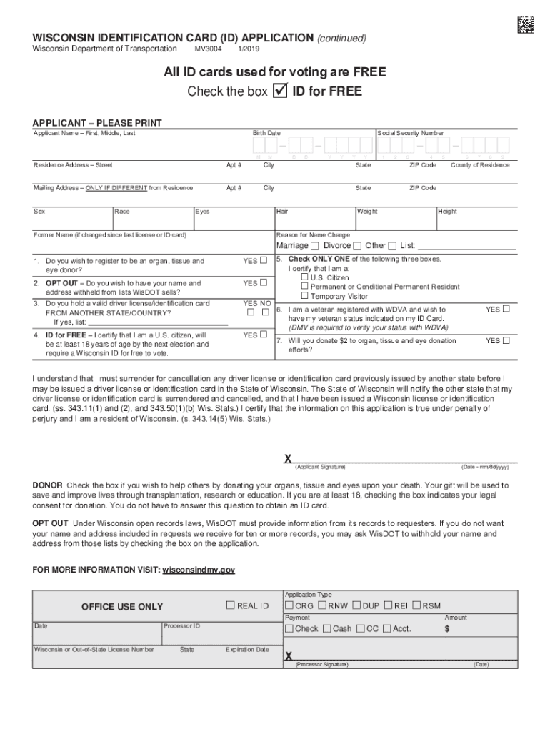 Apply for a New Wisconsin Identification CardDMV ORG  Form