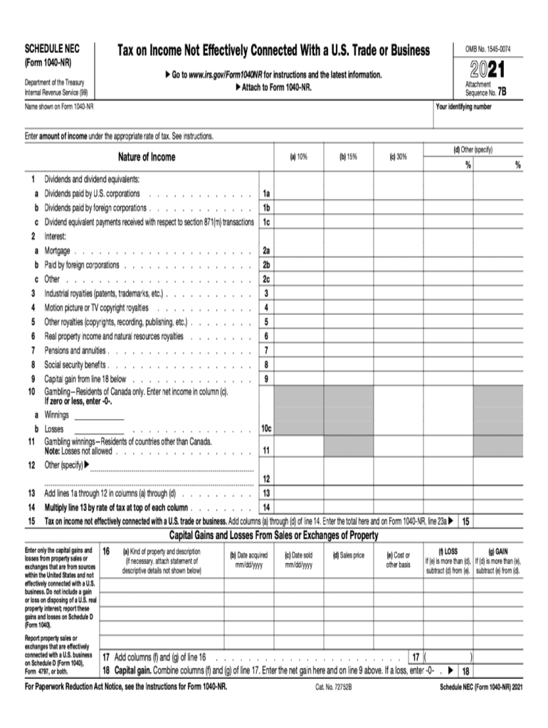  Irs 1040 Nr 2021