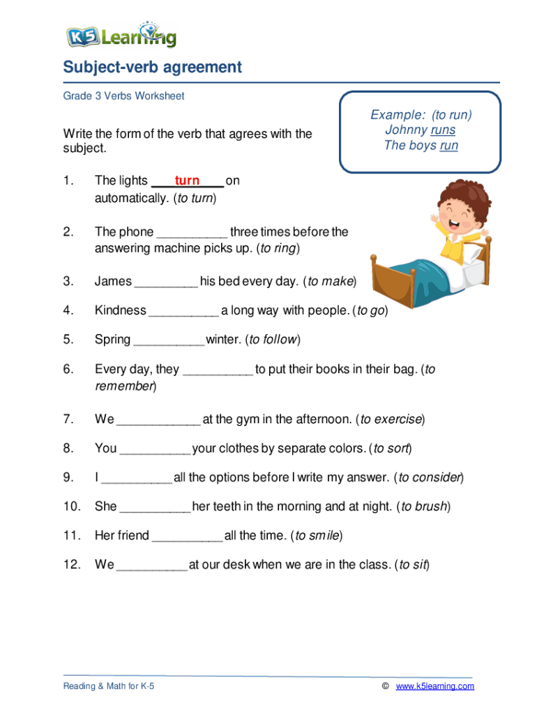 Verb Worksheet for Class 2  Form