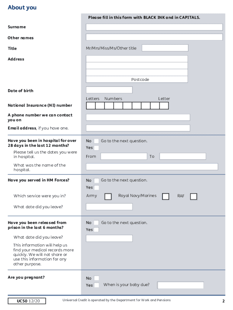 Uc50 Form