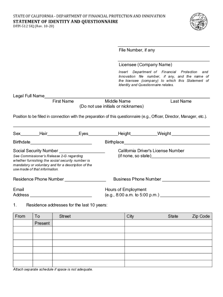  Dfpi Form 2020-2024