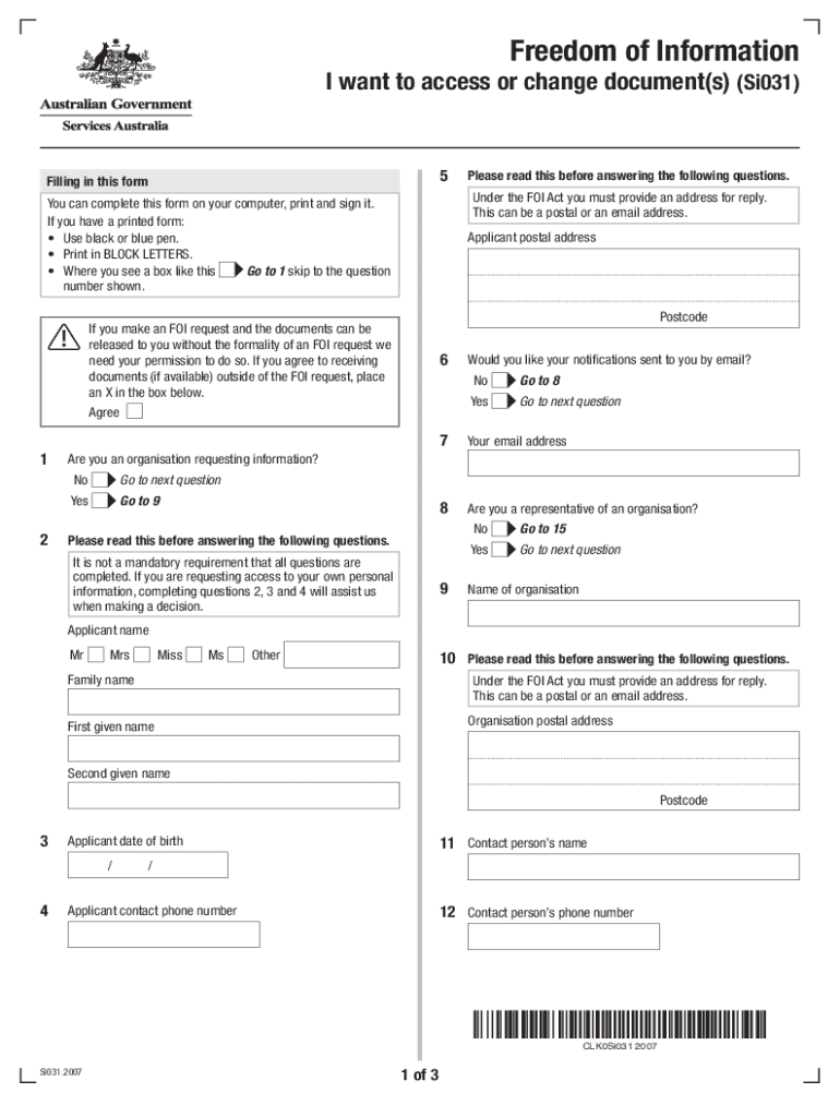  Dom of Information I Want to Access or Change Documents 2007-2024