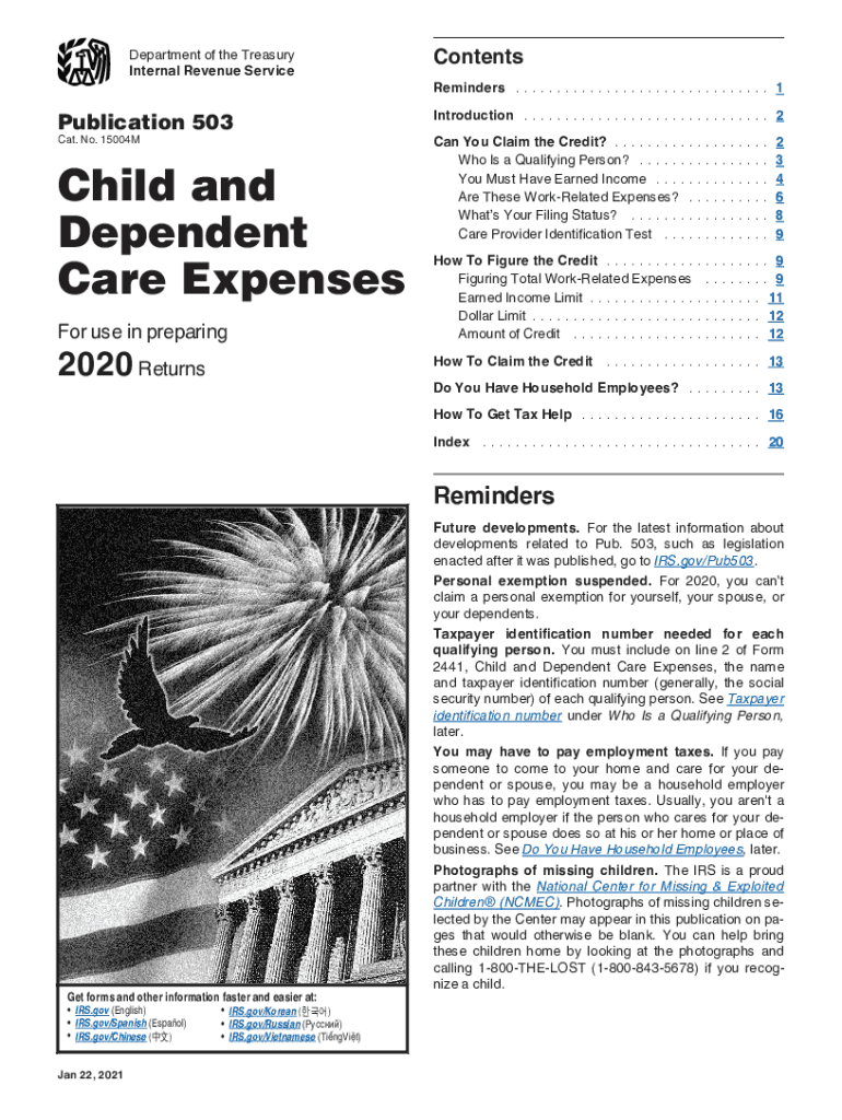  P503 Department of the Treasury Internal Revenue Service 2020