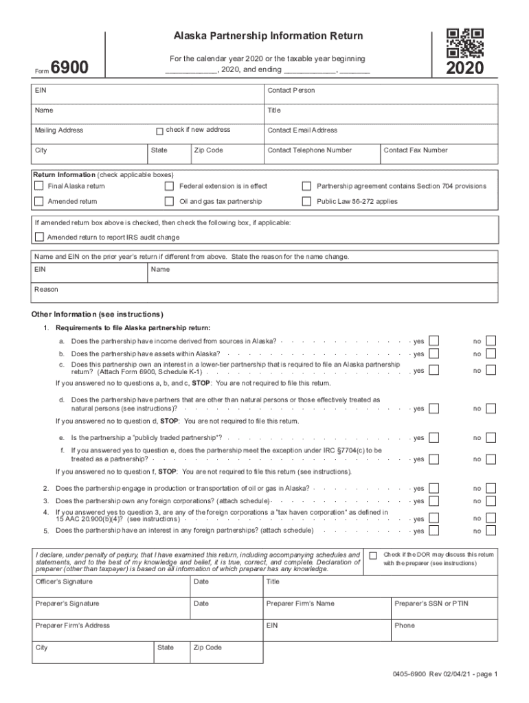 Alaska 6900 Form