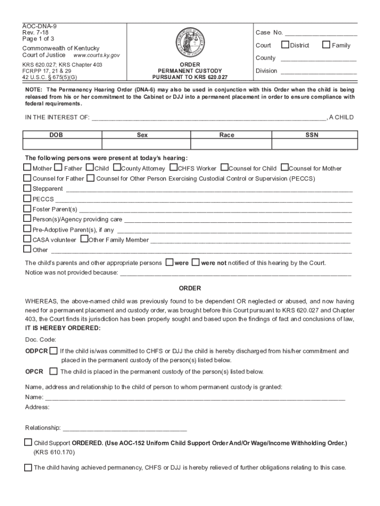  Kentucky Permanent Custody 2018-2024